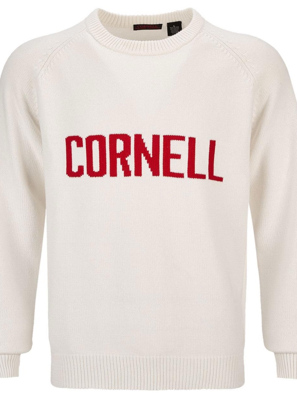 Cornell Ivory Knit Crewneck Sweater with Red Logo HERITAGE collection medium